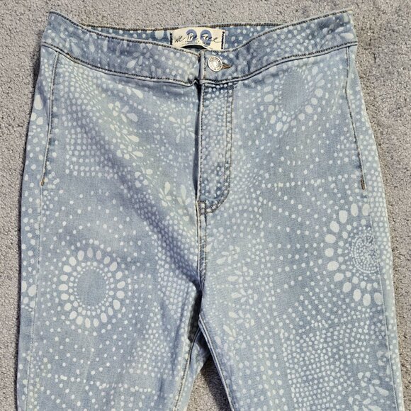 We The Free Free People Just Float On Flare Jeans Geo Print High Rise Boho - Picture 5 of 10